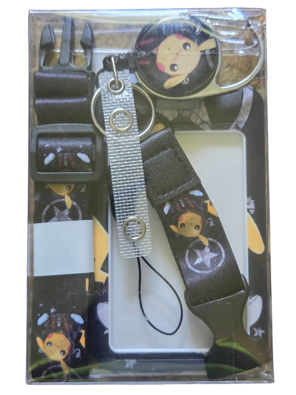 Pokemon-themed lanyard and badge reel set
